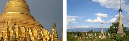 Shwedagon Pagoda, Yangon and Indein Stupa Complex