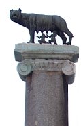 the she-wolf, the symbol of Rome, with Romulus & Remus